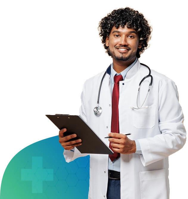 Smiling medical student